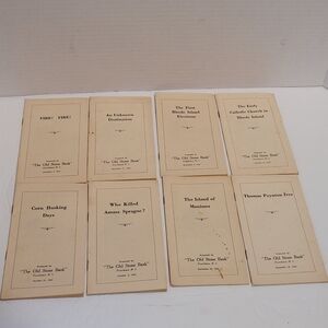 8 1932 Historical Pamphlets from The Old Stone Bank Providence RI used